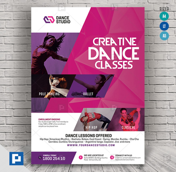 Dance Studio and Tutoring Services Flyer
