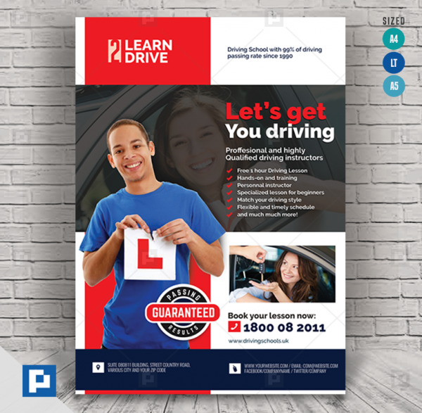Driving Class and Lesson Flyer