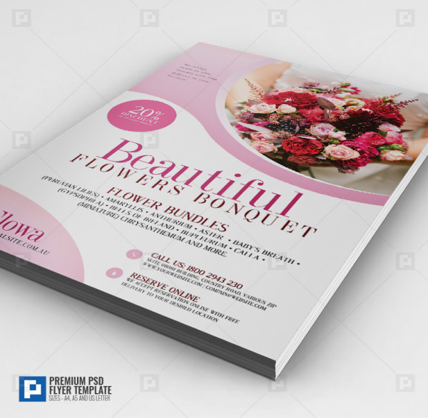 Flower and Decoration Shop Flyer - PSDPixel