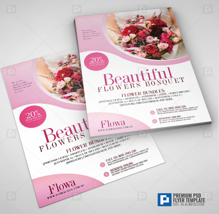 Flower and Decoration Shop Flyer - PSDPixel