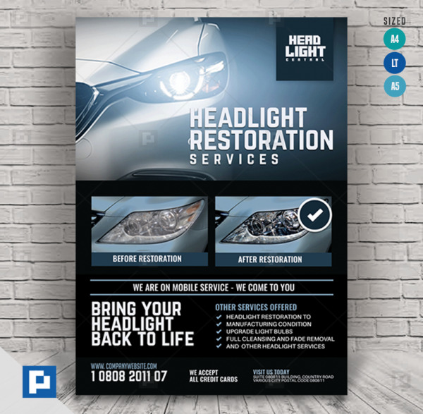 Headlight Restoration Services Flyer