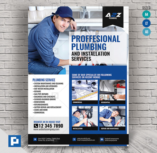 Plumbing Services and Promotional Flyer
