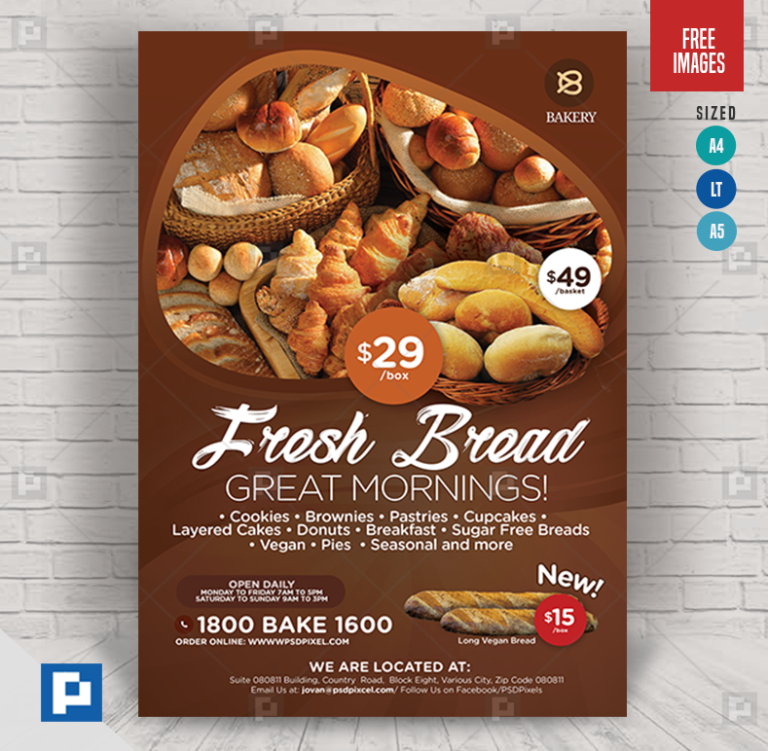 Bakery Flyer PSDPixel
