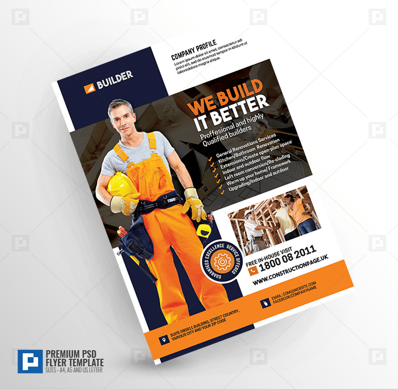 Modelo de construtor de flyer psd