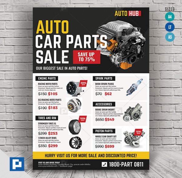 Car Parts Shop Promo Sale Flyer