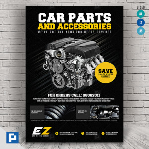Car Parts and Accessories Flyer PSDPixel
