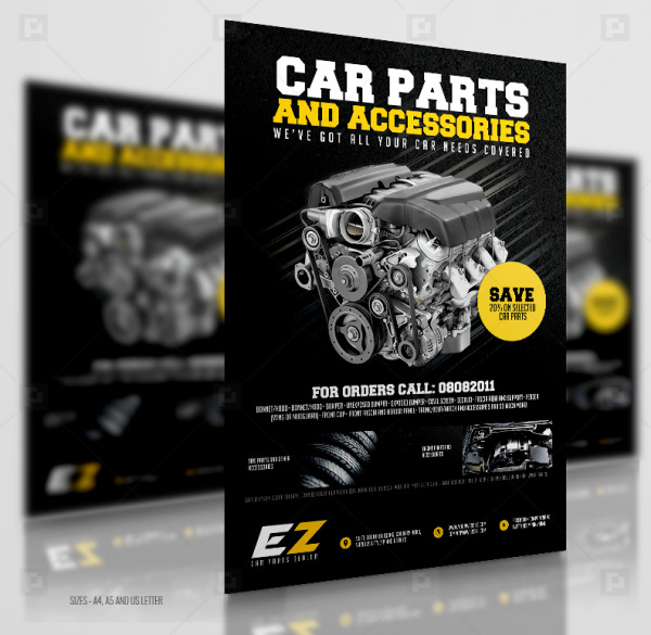 Car Parts and Accessories Flyer