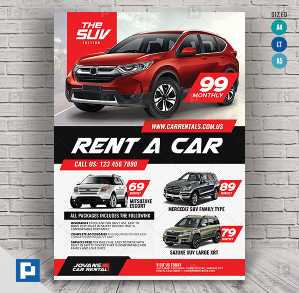 Car Rental Promotional Flyer Design