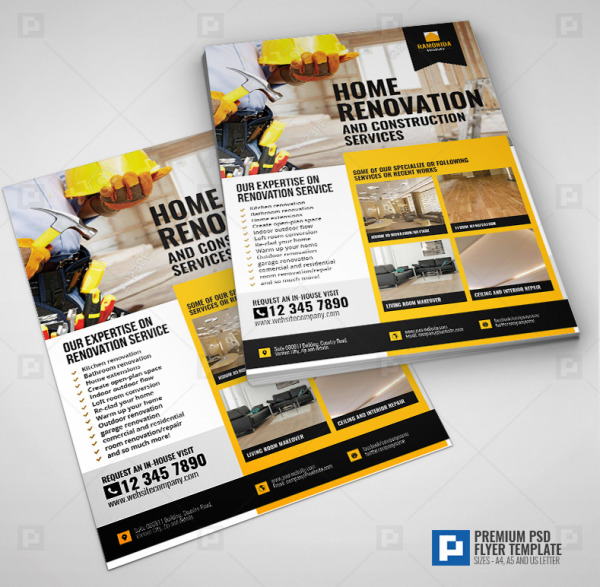 Construction Services promotional Flyer