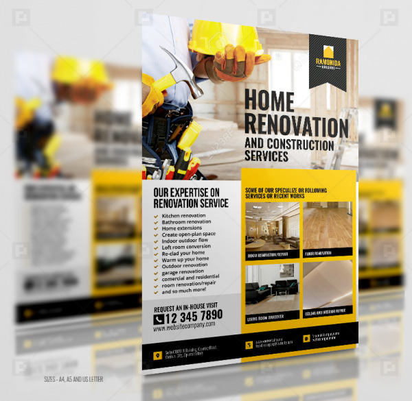 Construction Services promotional Flyer