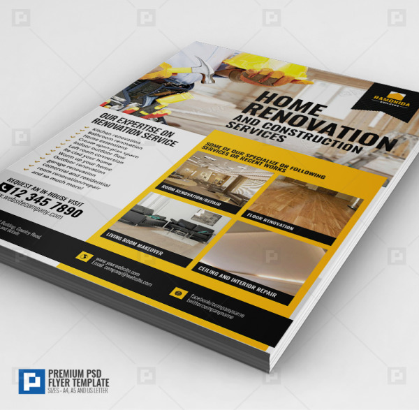 Construction Services promotional Flyer