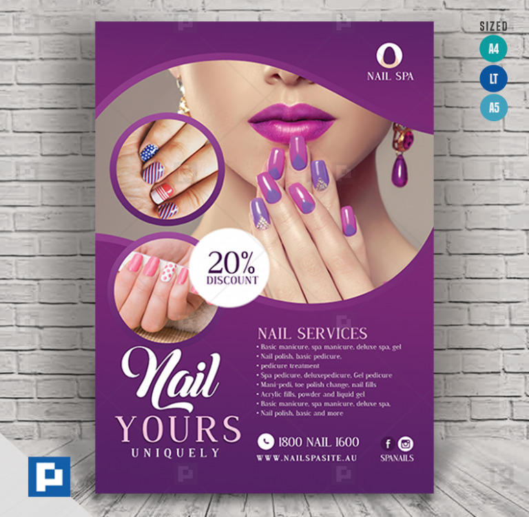 Nail Salon Promotional Flyer PSDPixel