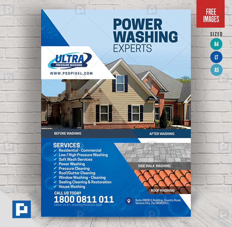 Power Washing Services Flyer PSDPixel