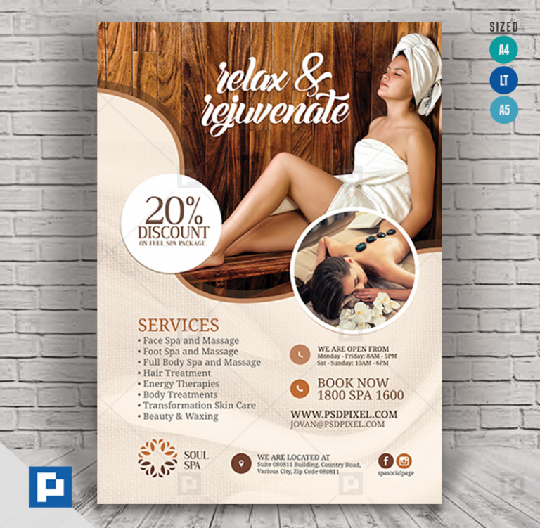 Spa And Wellness Flyer Psdpixel