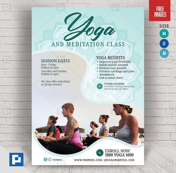 Yoga and Meditation Program Flyer