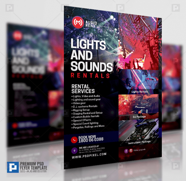 Audio Video and Lighting Rentals Flyer