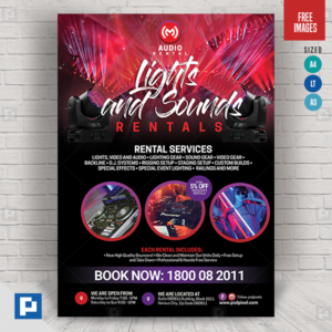 Audio and Lightnings Rental Flyer