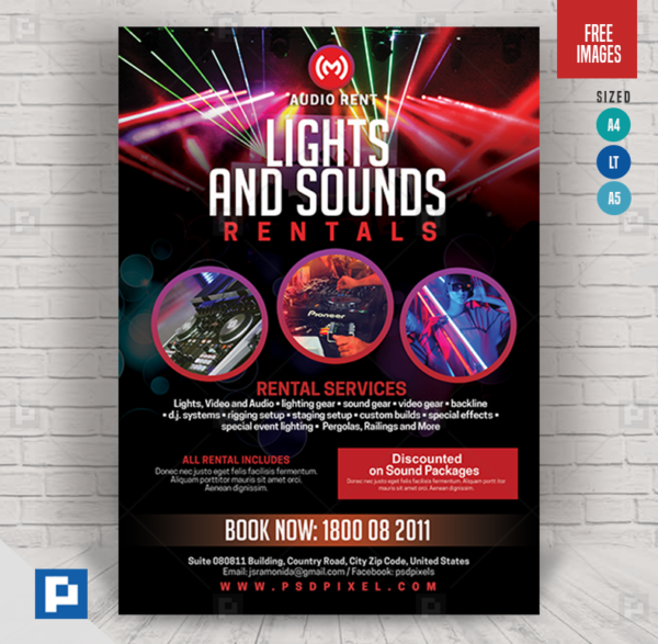 Audio and Lights Rentals Flyer