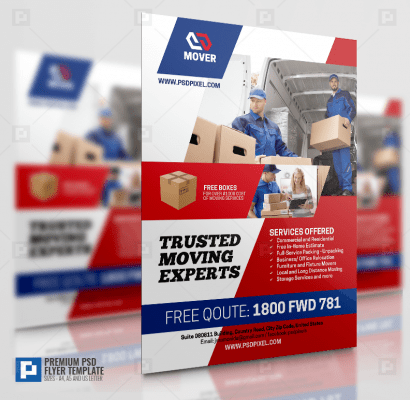 Movers and Moving Services Flyer - PSDPixel