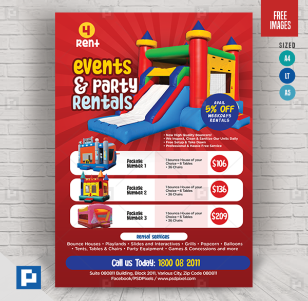 Party Rentals Promotional Flyers