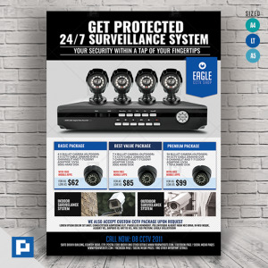 Surveillance CCTV System Flyer Design Template