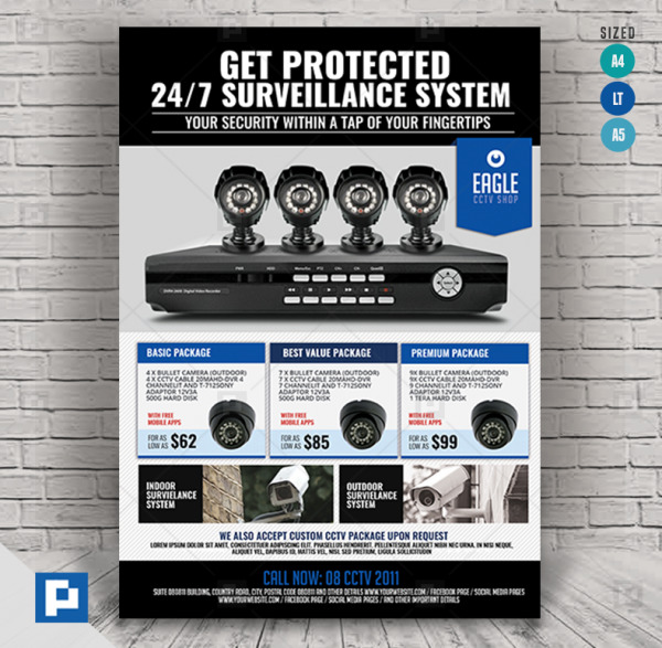 Surveillance CCTV System Flyer Design Template