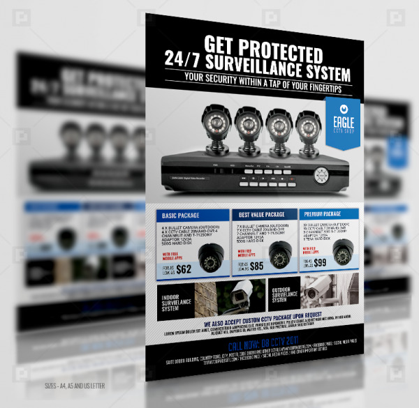 Surveillance CCTV System Flyer Design Template