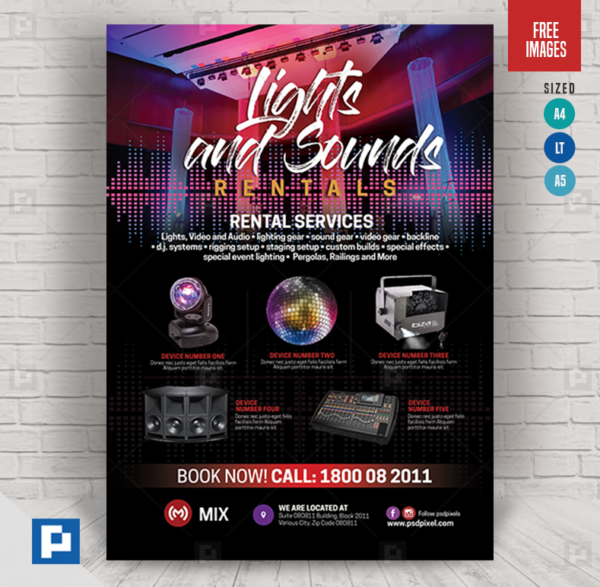 Sound and Lights Rental Promo Flyer