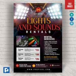 Sound and Light Rentals Company Flyer