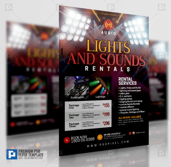 Sound and Light Rentals Company Flyer