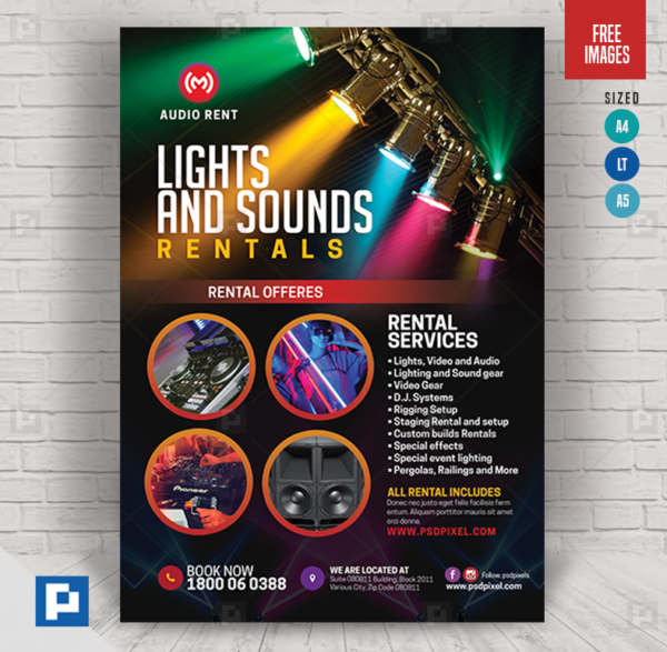 Sounds and Lights Rentals Flyer