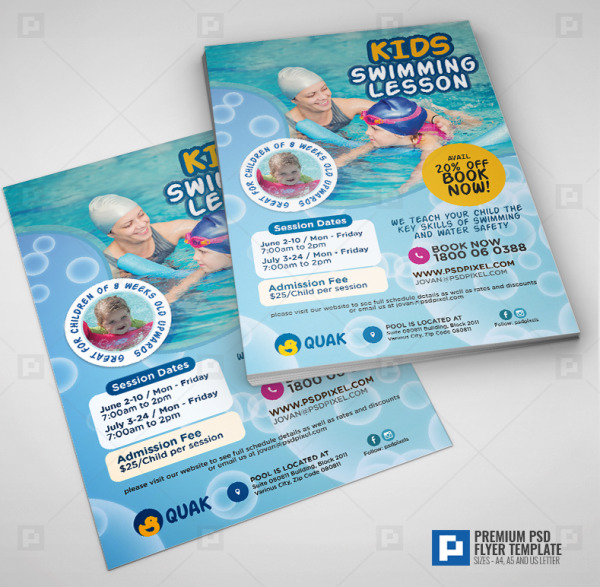 Children Swimming Lesson Flyer