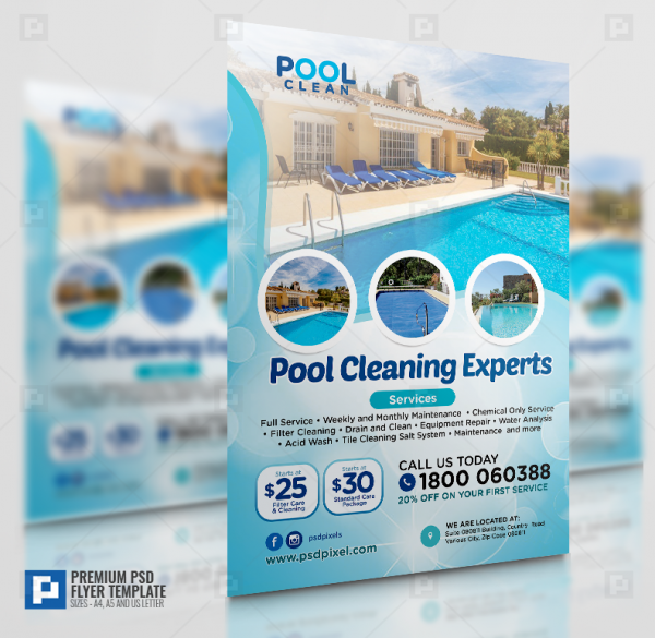 Pool Cleaning and Repair Flyer