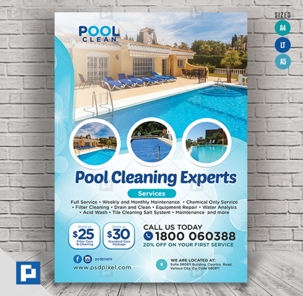 Pool Cleaning and Repair Flyer