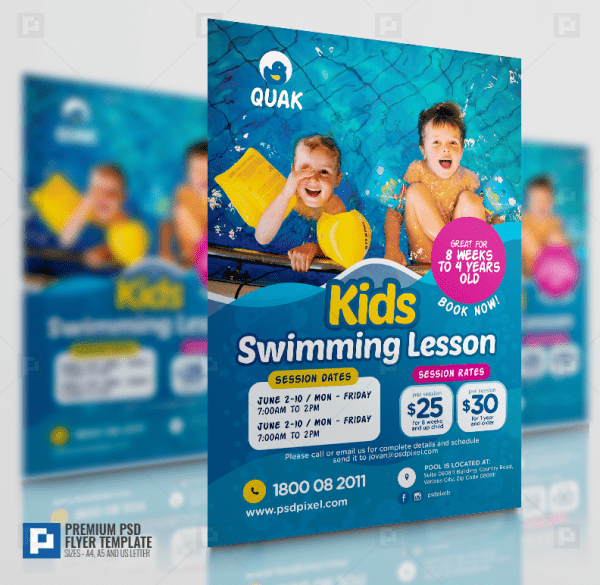 Swimming Class Services Flyer