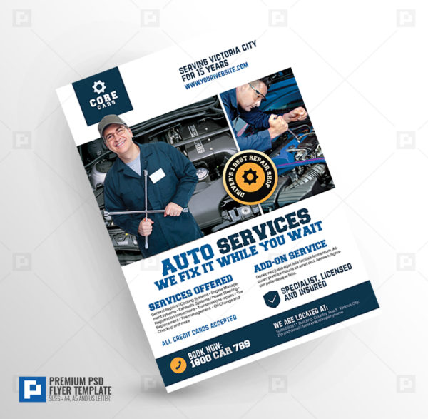 Auto and Car Repair Service Center Flyer