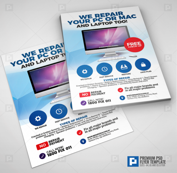 Computer and Mac Repair Service Flyer