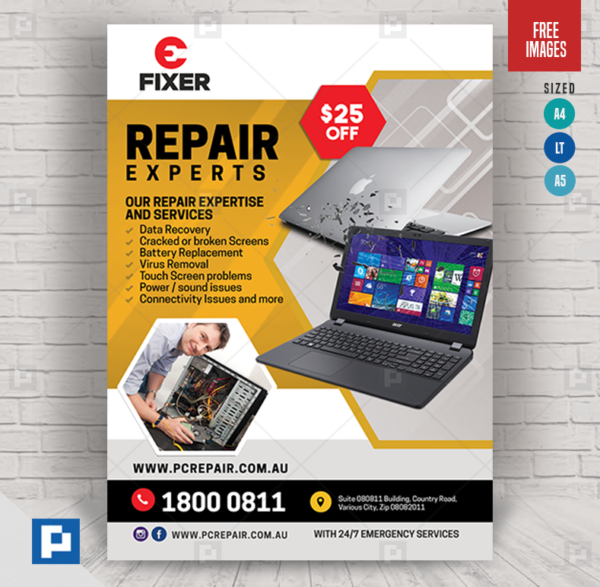 Macbook and Laptop Computer Repair Flyer