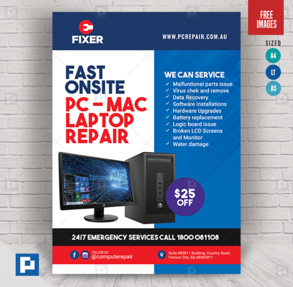PC and Mac Repair Center Flyer