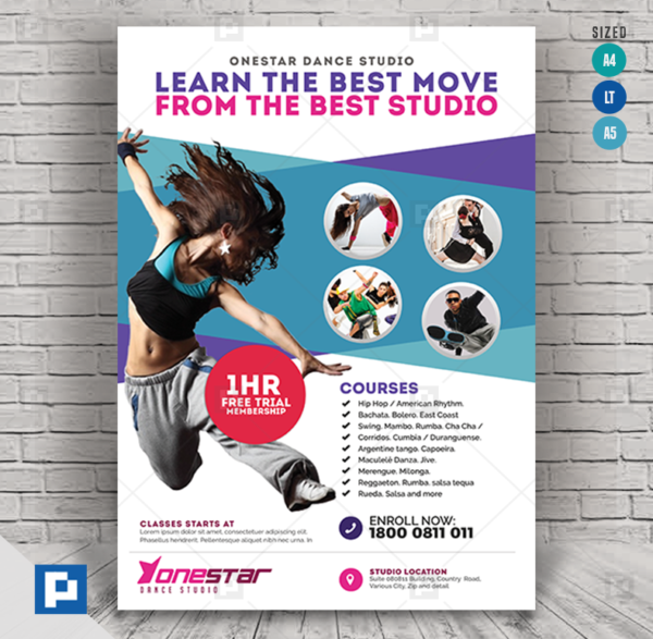 Dance Lesson and Studio Flyer