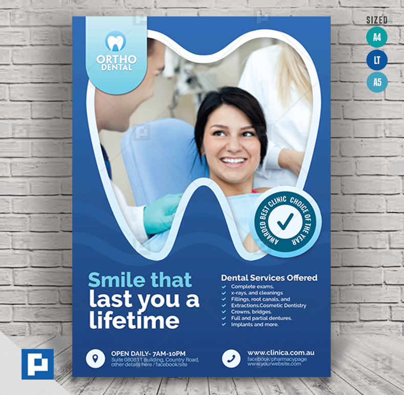 Dental Clinic Promotional Flyer PSDPixel