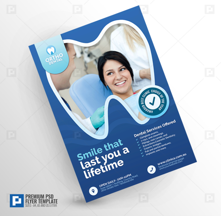 Dental Clinic Promotional Flyer PSDPixel