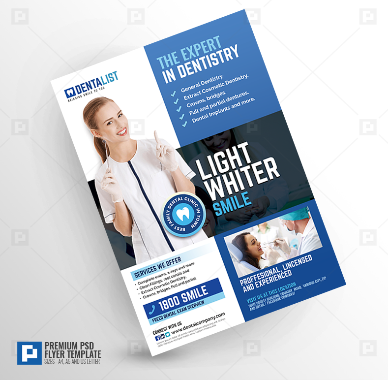 Dentist and Dental Clinic Promotional Flyer - PSDPixel