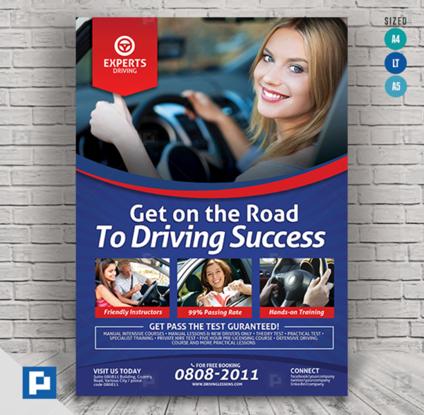 Driving lesson services flyer