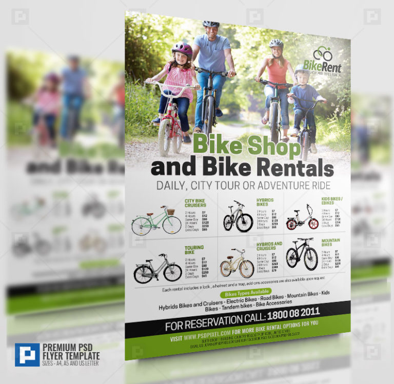 Bicycle for Rent Flyer - PSDPixel