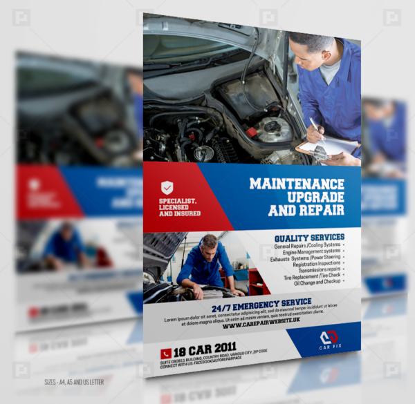 Car And Auto Mechanic Flyer