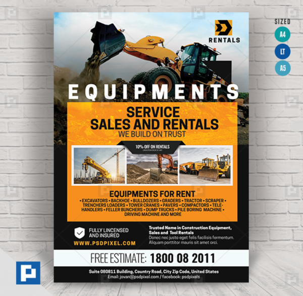 Construction Sales and Rentals Flyer