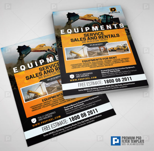 Construction Sales and Rentals Flyer