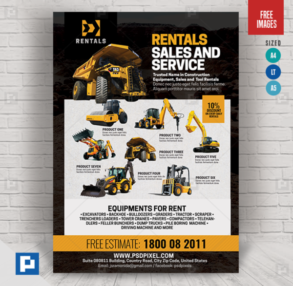 Equipment Rentals Company Flyer