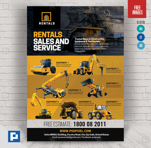 Equipment Rentals Promotional Flyer